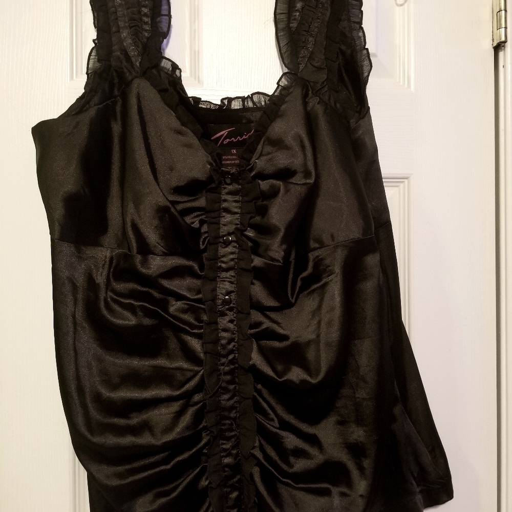 Torrid Satin Black Dress tank top